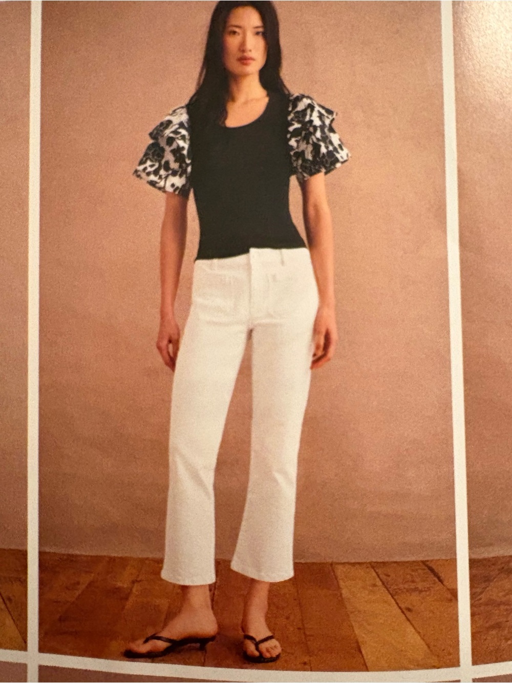 CAbi Marina Crop Cropped Straight Leg Jeans White Size 8